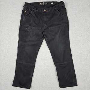 Ariat Mens 40x30 Black Pants Rebar M4 Relaxed Straight Double Front Work Utility